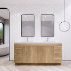 Meuble-lavabo autoportant Eliza de 72 po avec double vasque