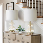Ellipse Curved Gourd Glass Table Lamp, Set of 2
