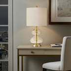 Ellipse Curved Gourd Glass Table Lamp, Set of 2