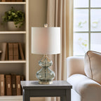 Ellipse Curved Gourd Glass Table Lamp, Set of 2