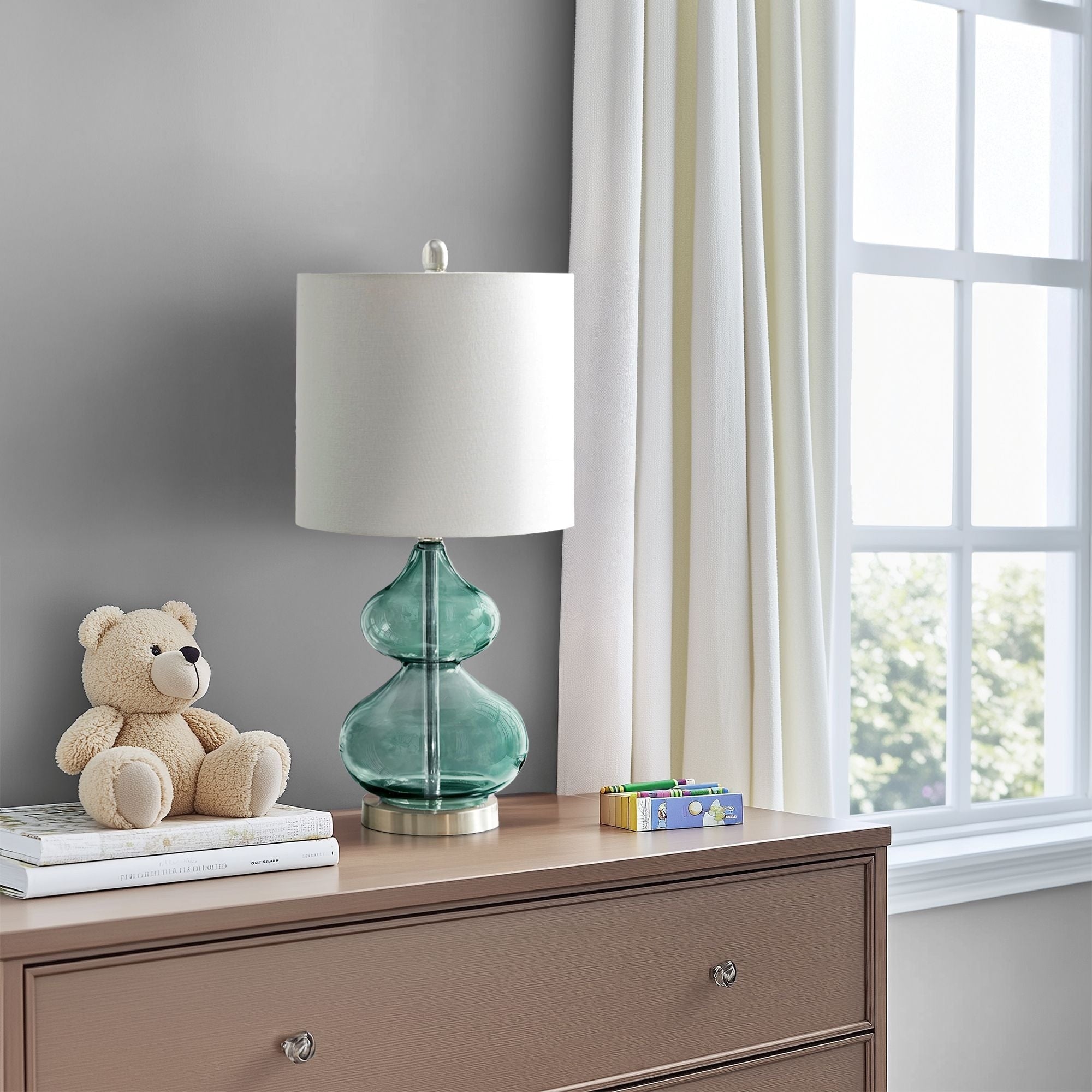 Ellipse Curved Gourd Glass Table Lamp, Set of 2