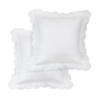 Embroidered Percale Crisp Cotton Double Scallopier Duvet Set and Sham