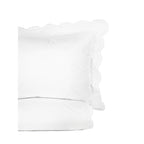 Embroidered Percale Crisp Cotton Double Scallopier Duvet Set and Sham