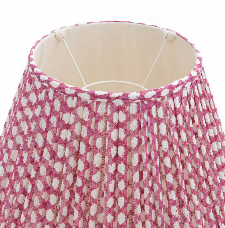 Abat-jour Fermoie en Osier Fuchsia