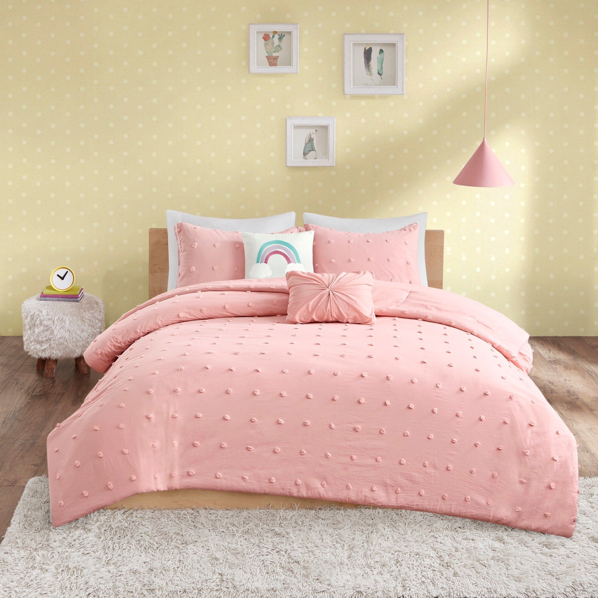 Ensley Cotton Jacquard Pom Pom Comforter Set by Intelligent Design Kids