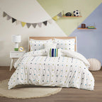 Ensley Cotton Jacquard Pom Pom Comforter Set by Intelligent Design Kids