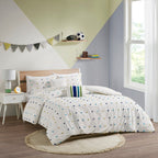 Ensley Cotton Jacquard Pom Pom Comforter Set by Intelligent Design Kids