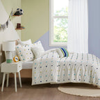 Ensley Cotton Jacquard Pom Pom Comforter Set by Intelligent Design Kids