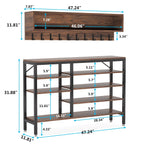 Ensemble de porte-manteaux et de bancs à chaussures pour entrée, porte-manteaux et porte-chaussures de style industriel
