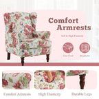 Fauteuil d'appoint moderne Erommy, fauteuil à dossier haut, canapé simple en tissu rembourré avec pieds en bois pour le salon