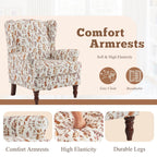 Fauteuil d'appoint moderne Erommy, fauteuil à dossier haut, canapé simple en tissu rembourré avec pieds en bois pour le salon