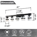 ExBrite Farmhouse 3-lights Bathroom Dimmable Iron Black Vanity Lights Wall Sconces