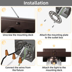 ExBrite Farmhouse 3-lights Bathroom Dimmable Iron Black Vanity Lights Wall Sconces