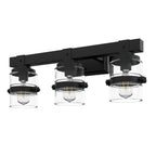 ExBrite Farmhouse 3-lights Bathroom Dimmable Iron Black Vanity Lights Wall Sconces