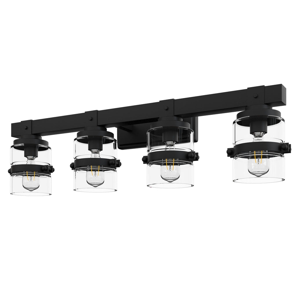 ExBrite Farmhouse 3-lights Bathroom Dimmable Iron Black Vanity Lights Wall Sconces