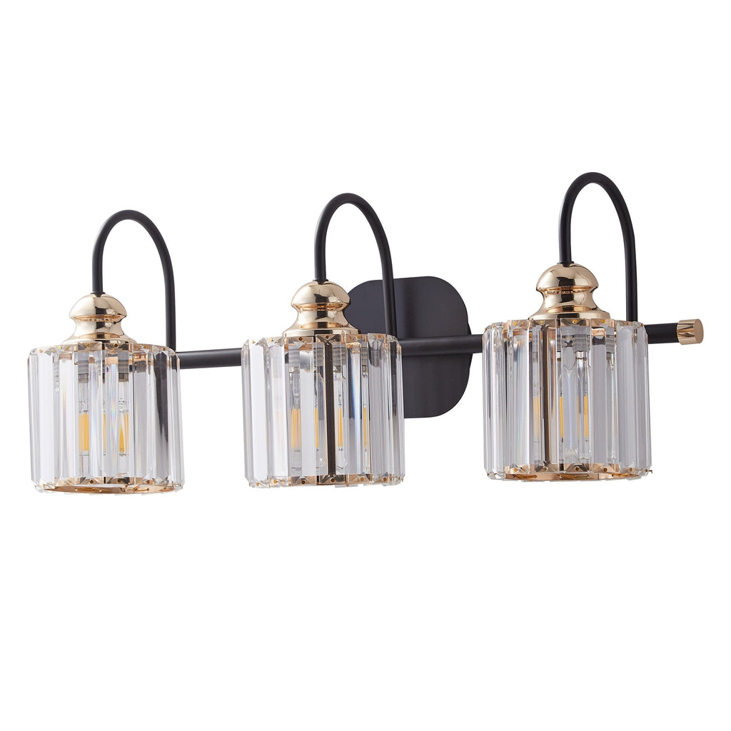 ExBrite Modern Rose Gold 1/2/3/4/5-light Bathroom Dimmable Crystal Vanity Lights Wall Sconces