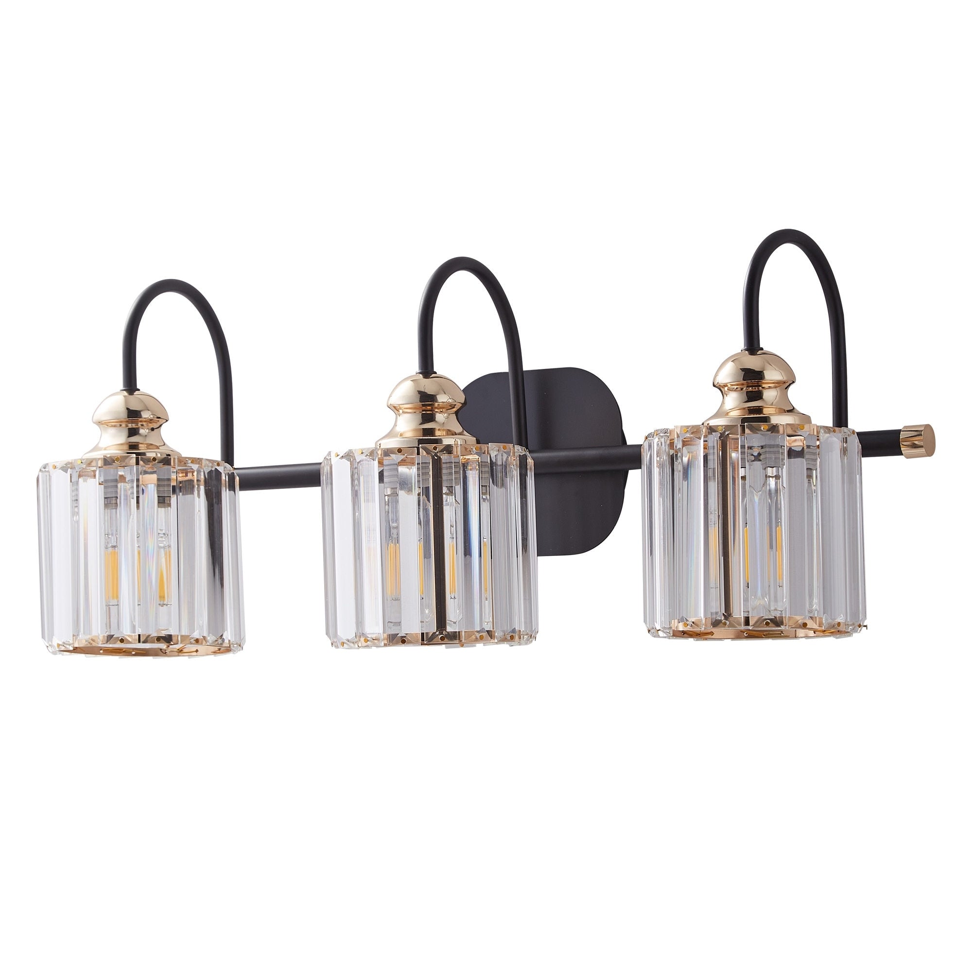 ExBrite Modern Rose Gold 1/2/3/4/5-light Bathroom Dimmable Crystal Vanity Lights Wall Sconces