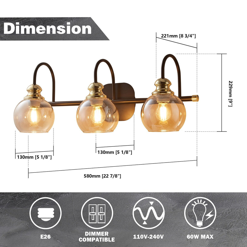 ExBrite Modern Rose Gold 1/2/3/4/5-light Bathroom Dimmable Crystal Vanity Lights Wall Sconces