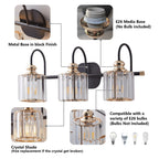 ExBrite Modern Rose Gold 1/2/3/4/5-light Bathroom Dimmable Crystal Vanity Lights Wall Sconces