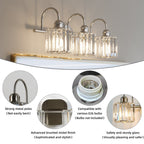 ExBrite Modern Rose Gold 1/2/3/4/5-light Bathroom Dimmable Crystal Vanity Lights Wall Sconces