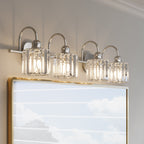 ExBrite Modern Rose Gold 1/2/3/4/5-light Bathroom Dimmable Crystal Vanity Lights Wall Sconces