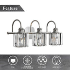 ExBrite Modern Rose Gold 1/2/3/4/5-light Bathroom Dimmable Crystal Vanity Lights Wall Sconces