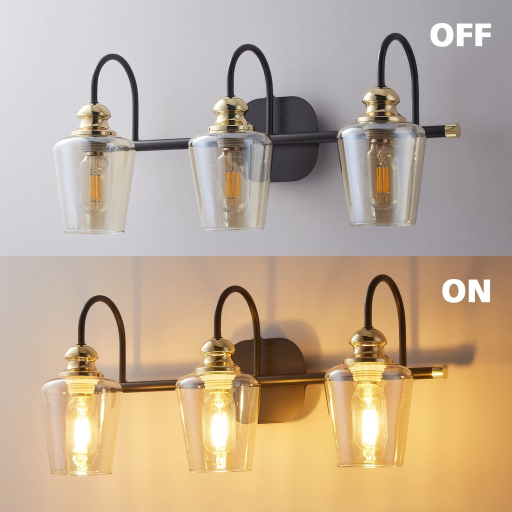 ExBrite Modern Rose Gold 1/2/3/4/5-light Bathroom Dimmable Crystal Vanity Lights Wall Sconces