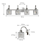 ExBrite Modern Rose Gold 1/2/3/4/5-light Bathroom Dimmable Crystal Vanity Lights Wall Sconces