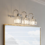 ExBrite Modern Rose Gold 1/2/3/4/5-light Bathroom Dimmable Crystal Vanity Lights Wall Sconces