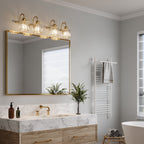 ExBrite Modern Rose Gold 1/2/3/4/5-light Bathroom Dimmable Crystal Vanity Lights Wall Sconces