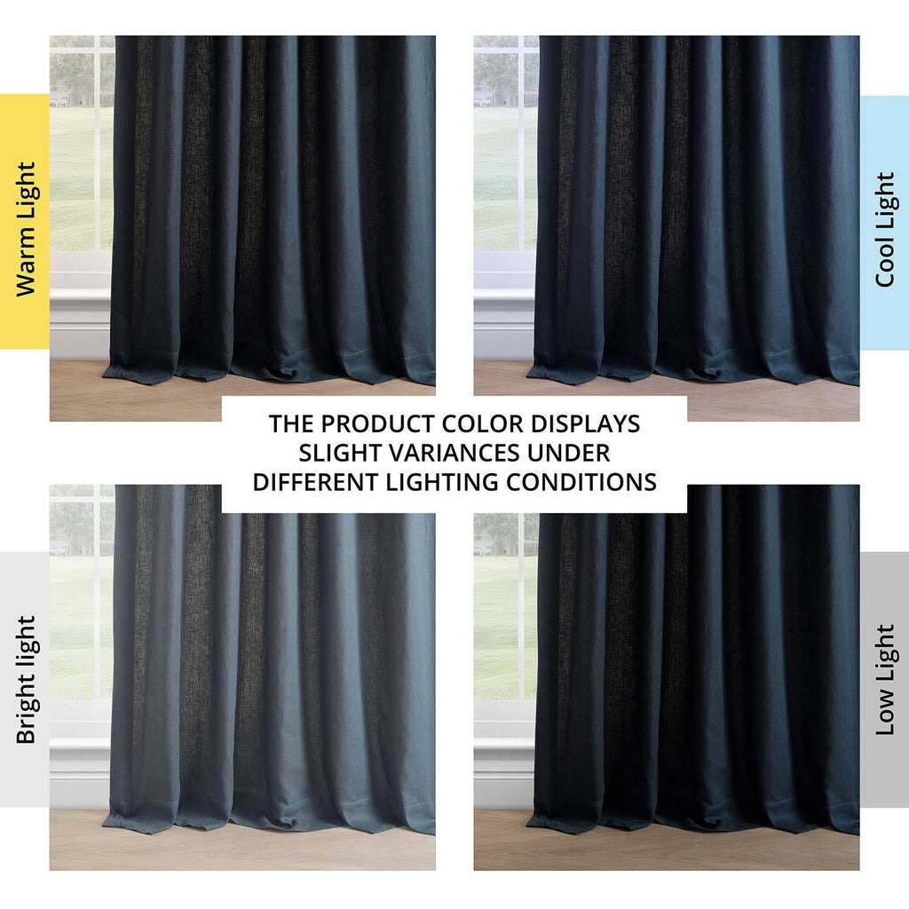 Exclusive Fabrics French Linen Room Darkening Curtains Panel - Elegant luxurious Drapes (1 Panel)