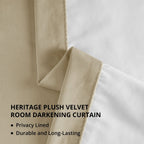 Exclusive Fabrics Heritage Plush Velvet Room Darkening Curtains (1 Panel) Luxury Velvet Curtains for Bedroom & Living Room.