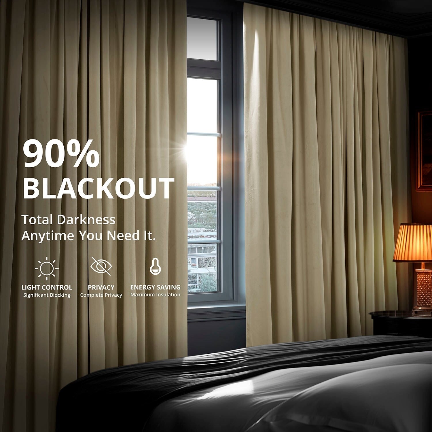 Exclusive Fabrics Signature Extra Wide Blackout Velvet Curtains (1 Panel) - Luxurious Blackout Drapes