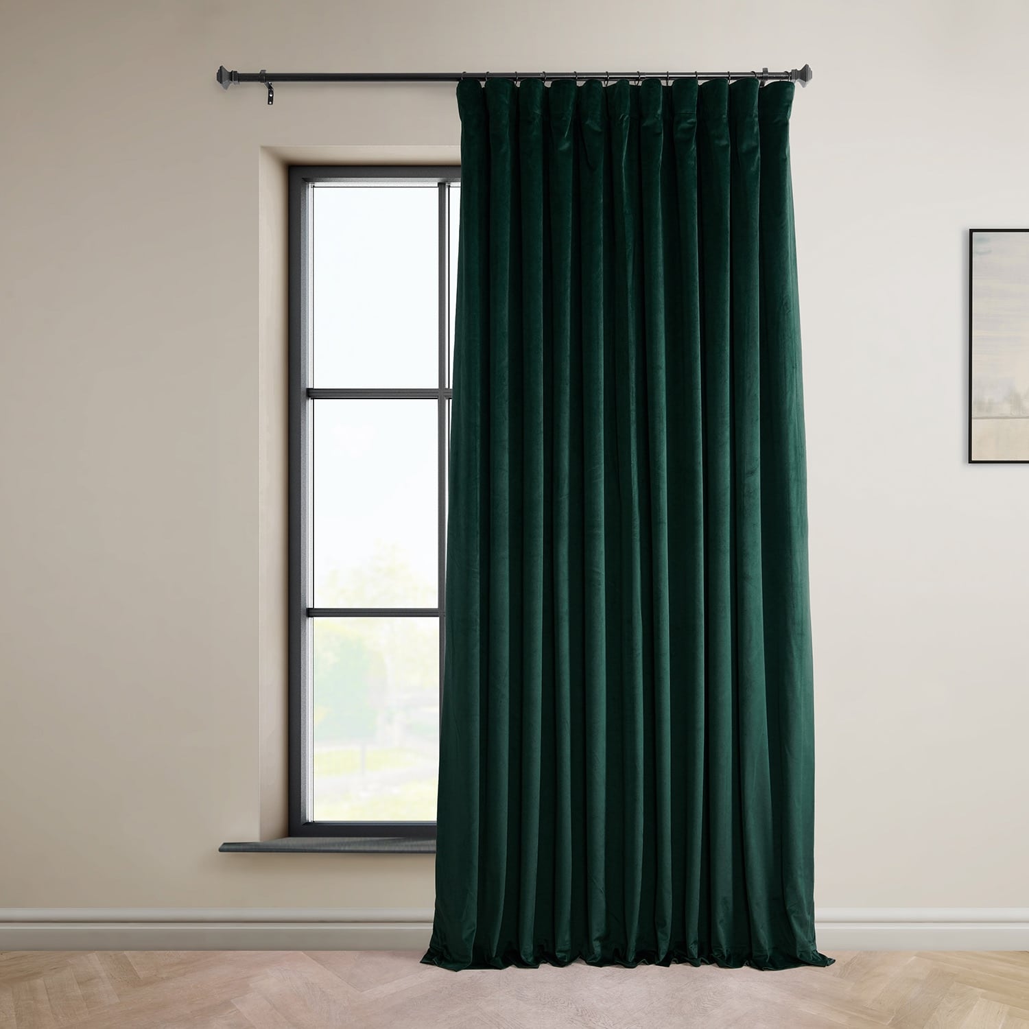 Exclusive Fabrics Signature Plush Velvet Hotel Blackout Curtains (1 Panel) - Luxury Soft Drapery for Light Control & Elegance