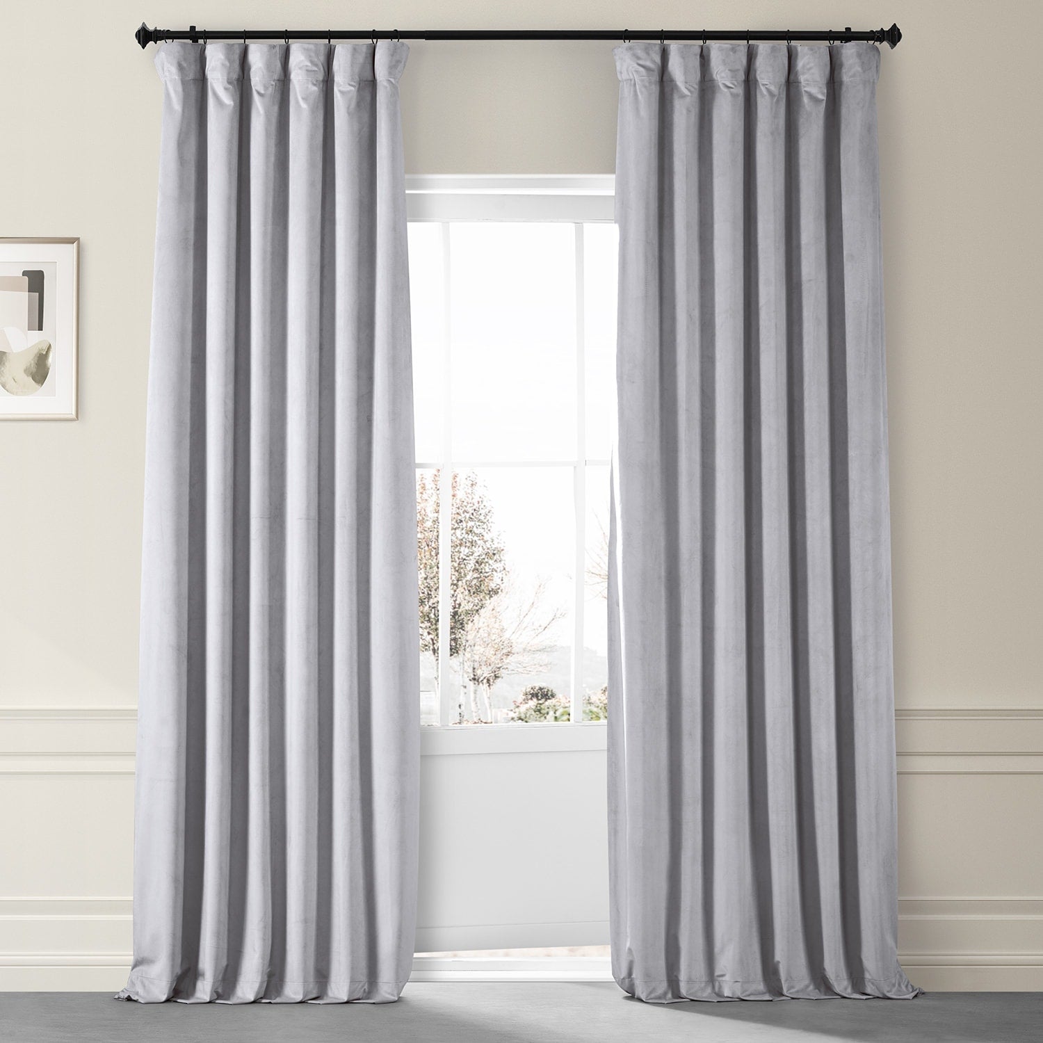 Exclusive Fabrics Signature Plush Velvet Hotel Blackout Curtains (1 Panel) - Luxury Soft Drapery for Light Control & Elegance