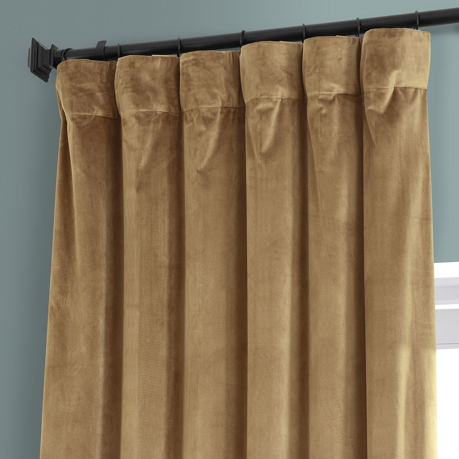 Exclusive Fabrics Signature Plush Velvet Hotel Blackout Curtains (1 Panel) - Luxury Soft Drapery for Light Control & Elegance