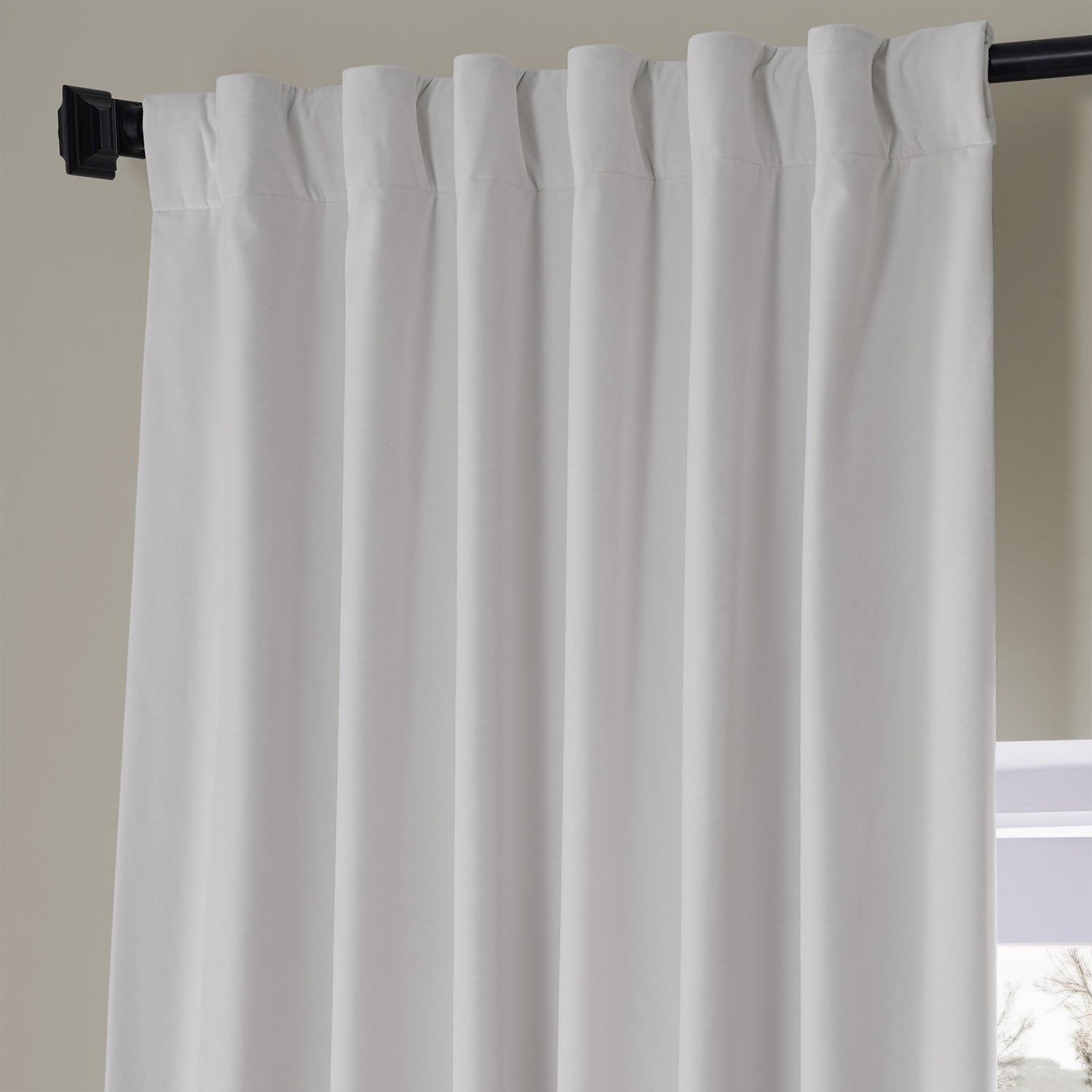Exclusive Fabrics Signature Plush Velvet Hotel Blackout Curtains (1 Panel) - Luxury Soft Drapery for Light Control & Elegance