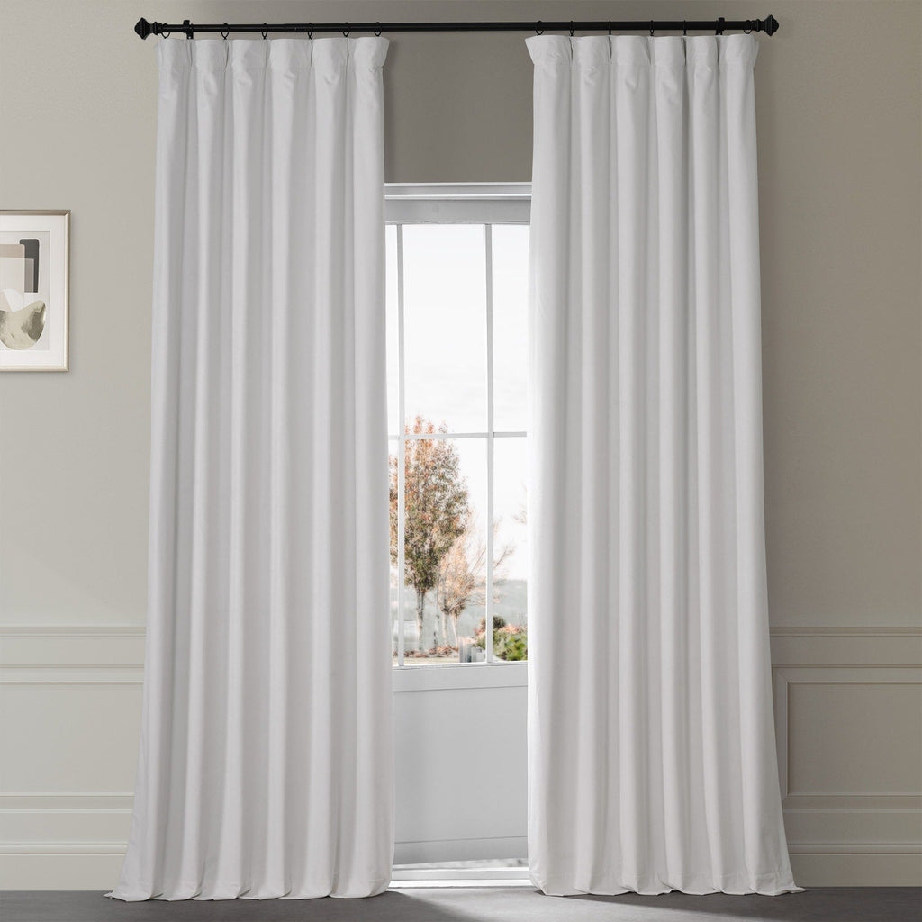 Exclusive Fabrics Signature Plush Velvet Hotel Blackout Curtains (1 Panel) - Luxury Soft Drapery for Light Control & Elegance