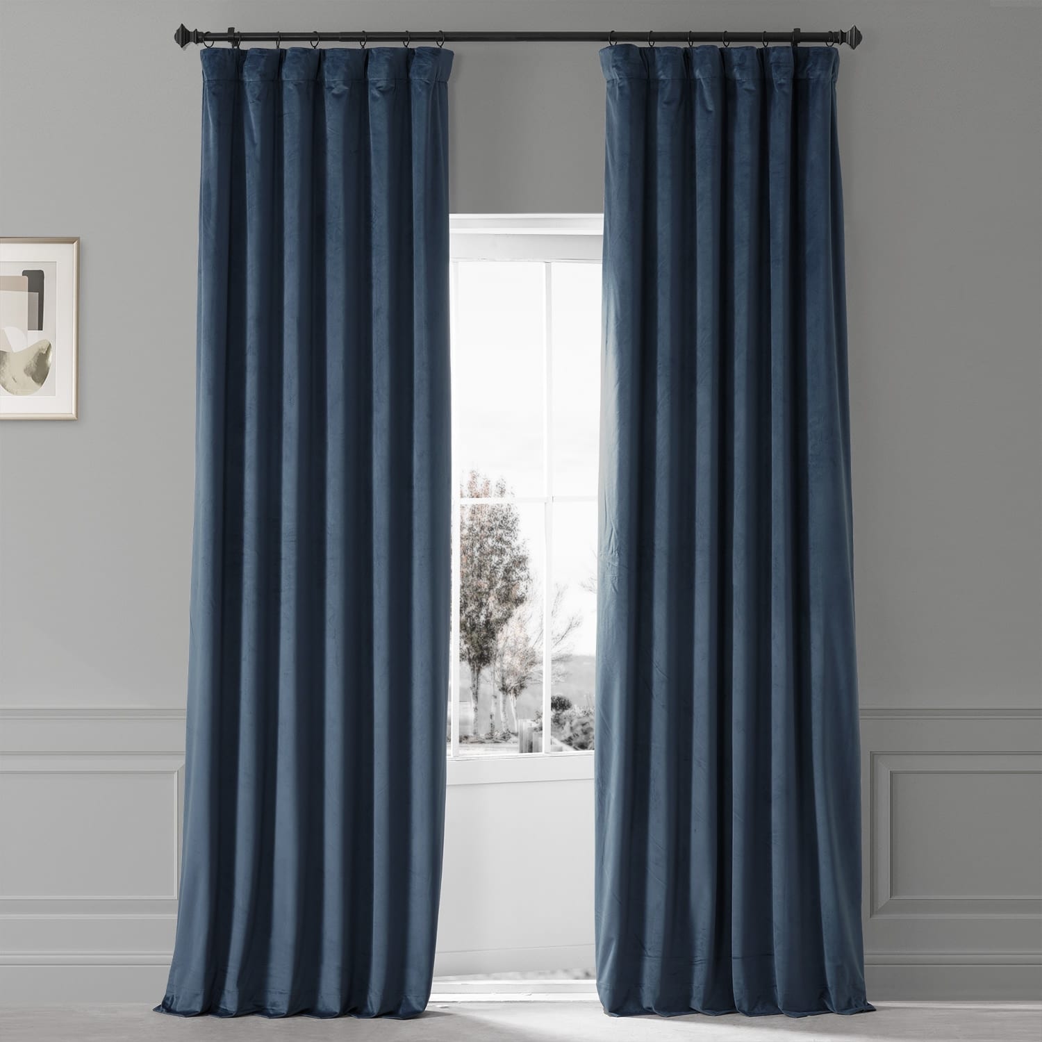 Exclusive Fabrics Signature Plush Velvet Hotel Blackout Curtains (1 Panel) - Luxury Soft Drapery for Light Control & Elegance