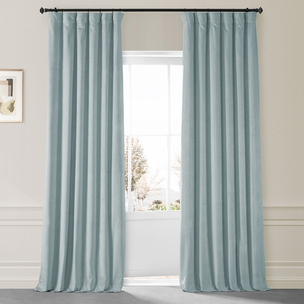 Exclusive Fabrics Signature Plush Velvet Hotel Blackout Curtains (1 Panel) - Luxury Soft Drapery for Light Control & Elegance