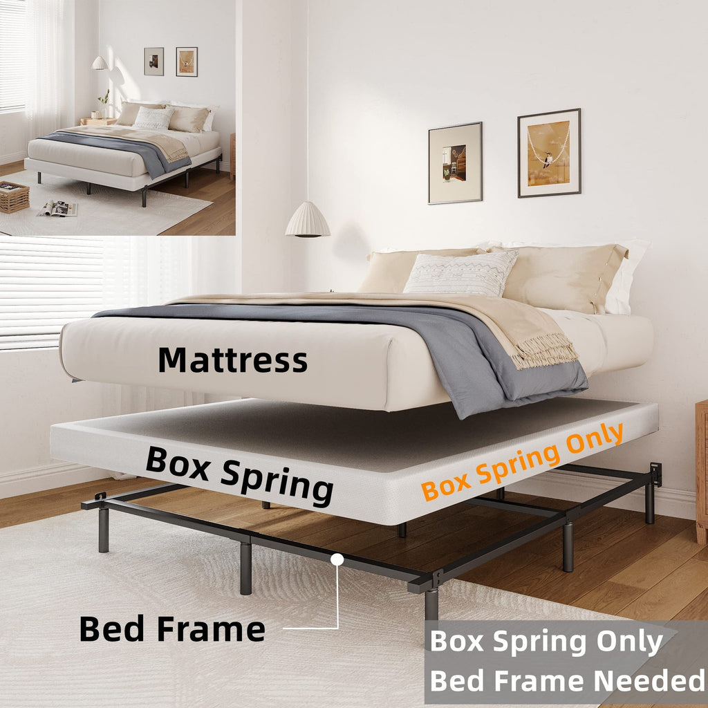 Ressort métallique à profil bas de 5 pouces, structure robuste avec revêtement gris