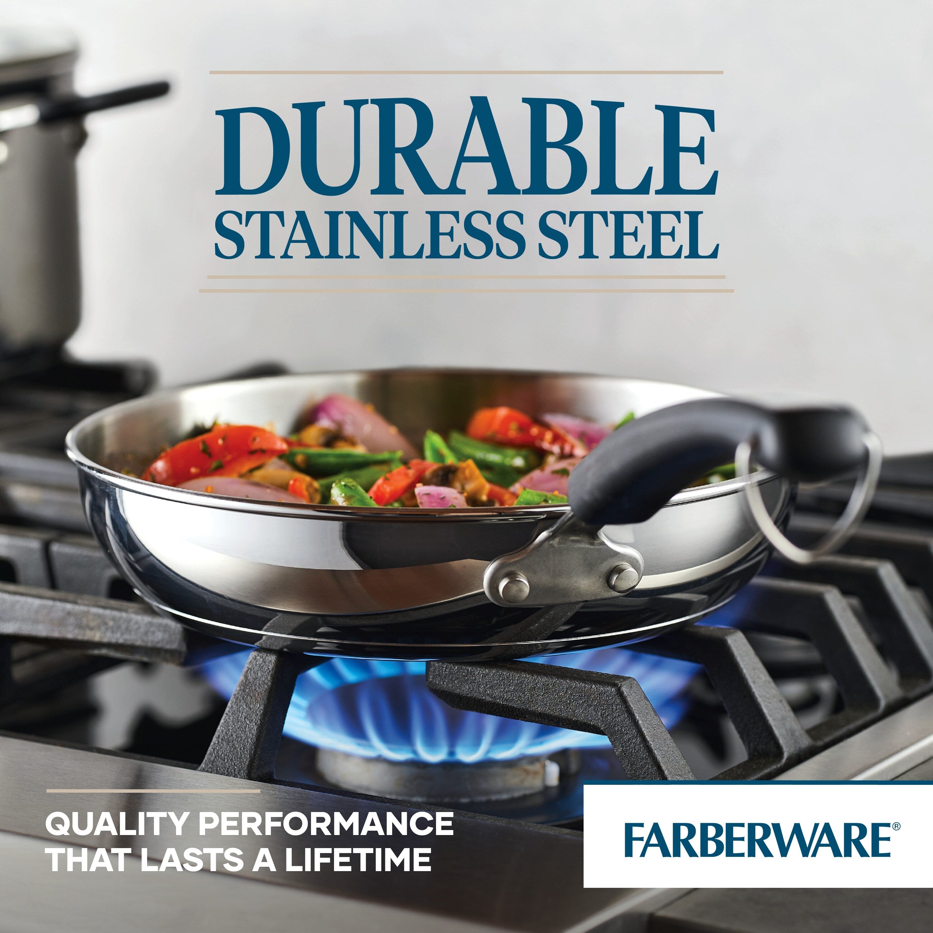 Batterie de cuisine Farberware Brilliance en acier inoxydable, 10 pièces