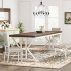 Table à manger de ferme pour 6 personnes, table de cuisine rectangulaire en bois de 70,8 pouces