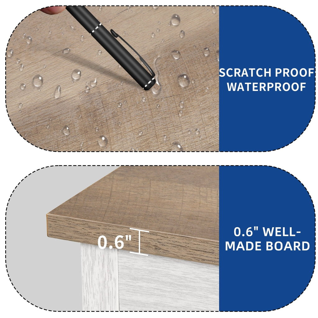Meuble TV Farmhouse pouvant accueillir jusqu'à 65 téléviseurs avec portes et étagères ouvertes Console multimédia Prise de courant