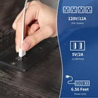 Meuble TV Farmhouse pouvant accueillir jusqu'à 65 téléviseurs avec portes et étagères ouvertes Console multimédia Prise de courant