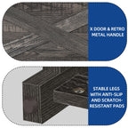 Meuble TV Farmhouse pouvant accueillir jusqu'à 65 téléviseurs avec portes et étagères ouvertes Console multimédia Prise de courant