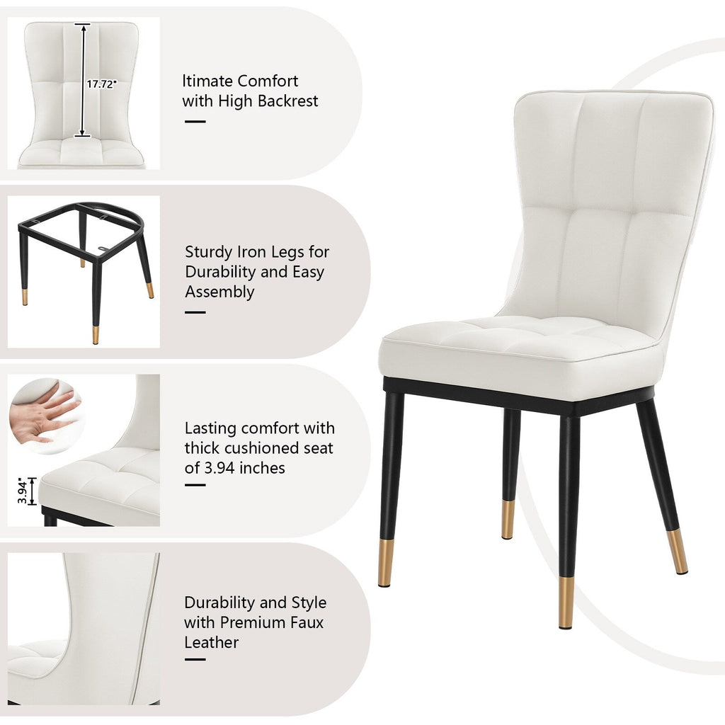 Lot de 2/4 chaises de salle à manger rembourrées en similicuir