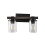 Ferme Iron/Seeded Glass Rustic Farmhouse LED Vanity Light, by JONATHAN Y