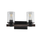 Ferme Iron/Seeded Glass Rustic Farmhouse LED Vanity Light, by JONATHAN Y