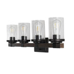 Ferme Iron/Seeded Glass Rustic Farmhouse LED Vanity Light, by JONATHAN Y